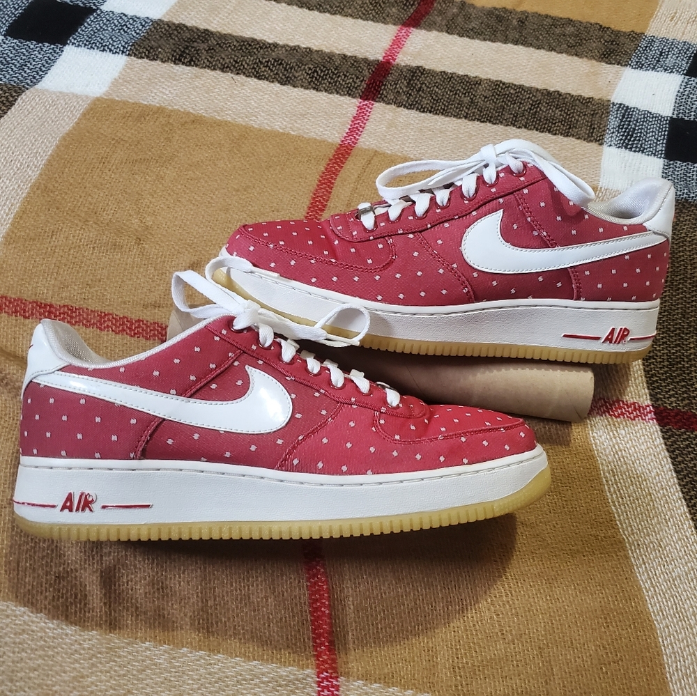 Nike Air Red and White Nike Air Force 1s
